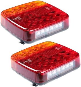 ETUKER LED Rear Lights Trailer, 2 x Trailer Lighting LED, Trailer Tail Lights, Rear Lights, 5-Function 12 V Waterproof ECE R10 EMC for Car, Tractor, Agricultural Car