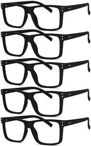 Eyekepper 2.5 Reading Glasses for Men, Oversized Readers Women,5 Pack Black