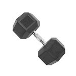 CAP Barbell 70 lb Rubber Coated Hex Dumbbell with Contoured Chrome Handle