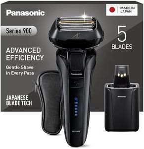 Panasonic ES-LV9U Wet & Dry 5-Blade Electric Shaver for Men - Precise Clean Shaving with Cleaning & Charging Stand, Black - UK 2 pin plug