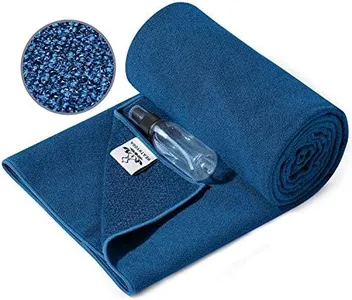 Heathyoga Yoga Mat Towel Non Slip for Hot Yoga Towel with Silicone Grip & Free Spray Bottle, 72"X26" Extra Large Microfiber Yoga Towel for Bikram, Pilates, Fitness (Blue)