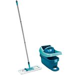 Leifheit Profi XL Mop and Bucket Set, 42 cm Large Floor Mop, Easy Steer Micro Fibre Mop Head and Profi Mop Wringer Bucket, Professional Cleaning