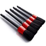 Auto Car Detailing Brush Set(Set of 5)- Automotive Detail Cleaning Brushes For Cleaning Wheels, Engine, Interior, Emblems, Interior, Exterior, Air Vents