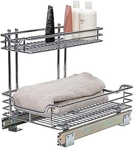 Household Essentials C26512-1 Glidez Undersink Sliding Organizer - Pull Out Cabinet Shelf - Chrome - 12.5 Inches Wide