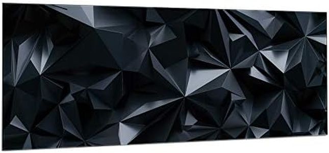 Navaris Pizarra magnética de cristal - Tablero imantado para colgar notas - Panel magnético de pared con imanes y diseño geométrico - 80 x 30 CM