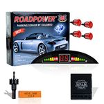 ROADPOWER Car Auto Vehicle Reverse Backup Radar System with 4 Parking Sensors Distance Detection + LED Distance Display + Sound Warning (Red, 4 Parking Sensors)