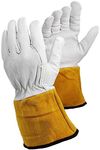 ArmaDEX Mens Heat Resistant Leather TIG MIG Protective Welding Gauntlet Gloves