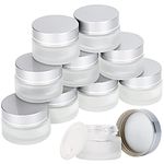 Glass Cream Container 20 ml Tub Empty Container Cosmetic Container with Screw Cap for Creams Lotion Cosmetics Travel Silver Pack of 9