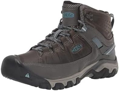 KEEN Women's Targhee 3 Mid Height Waterproof Hiking Boots, Magnet/Atlantic Blue, 8.5