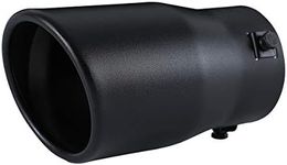 TriTrust Exhaust Tip, 2-2.75 inch inlet adjustable, Fit 2''/2.25''/2.5''/2.75'' Outer diameter Tailpipe, 3.5''Outlet 6''Long Muffler Tip, Black Powder Coated Stainless Steel Tail Tip