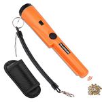 Metal Detector Pinpointer Portable Waterproof Pin Pointer Probe Metal Detector with Holster 360° Scan Handheld Treasure Detector Finder Probe with Buzzer Vibration Automatic Tuning for Kids Adults