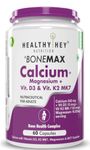 HealthyHey Nutrition Vegan Calcium with Magnesium, Vitamin D3 & Vitamin K2- Mk7 - BoneMax - Bone Health Complex - 60 Vegetable Capsules