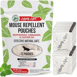 Mighty Mint Mouse Repellent Pouches, Peppermint Rodent Deterrent for Home, RV, and More, 12 Pack