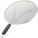 Zulay Kitchen Large Splatter Screen for Frying Pan (13") - Blocks Hot Oil Splashes - Stainless Steel Grease Splatter Guard for Frying Pan - Keeps Stoves Clean & Prevents Burns While Cooking