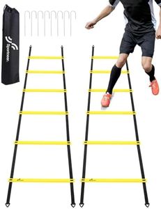 Sportneer Agility Ladder Speed Training Set - 12 Rungs 20ft Detachable Exercise Ladders in 2pcs (6 rungs Each) with Ground Stakes for Soccer Football Footwork Training - Ladder with Carry Bag