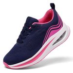 Trainers for Women Running Shoes Ladies Arch Support Memory Foam Plantar Fasciitis Orthopedic Shoes Lace Up Non Slip Breathable Tennis Shoes Navy UK 8
