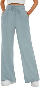 AUTOMET Womens Wide Leg Sweatpants Baggy Lounge Sweat Pants Greyblue 2XL
