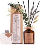 Reed Diffusers - Oil Sticks Diffuser Set with Real Dried Flowers - Reed Diffusers for Home, Bathroom & Office | Air Freshener Fragrance Sticks for Shelf Decor & Gifts by Le Petit Jardin & Co.