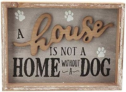 PARISLOFT A House is Not A Home without A Dog Wooden Dog Signs for Dog Lovers|Rustic Wood Pet Sign Plaque 9.5x1.5x7''