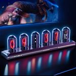 MOSHOU Nixie Tube Clock, RGB Color Pseudo-Nixie Tube, Customized Electronic Album, New Weather Mode,5 IPS Display Screen, APP Control (Regular)