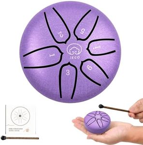 Buddha Stones Mini Steel Tongue Drum 3 Inch 6 Notes Steel Drum Instrument, Ethereal Drum for Kids Adults, Handpan Drum for Meditation Sound Healing