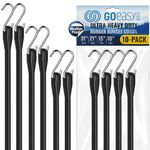 GOEASY0312 Rubber Bungee Cords Heavy Duty Outdoor - Max Stretch 1.8X & Over 180 LBS Load, 100% EPDM Bungee Straps, 10", 15", 21", 31" (10 Pack) for Cargo, Tarps, Trucks, & Extreme Weather Use