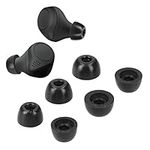 kwmobile Replacement Ear Tips Compatible with Jabra Elite 75t /65t / Active - Set of 6 - Memory Foam Eartips - Black