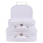 Jewelkeeper White Nesting Suitcase Set