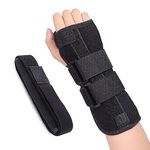 Wrist Brace for Carpal Tunnel Wrist Brace Night Support for Right Hand, Adjustable Wrist Wraps with Splints and Slings, Carpal Tunnel Pain Relief Remedies, Hand Support Brace for Injuries Men and Women (Black-RIGHT)