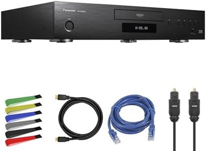 Panasonic DP-UB9000 HDR10+, 4K UHD, Dolby Vision, Network Streaming Blu-ray Disc Player (DP-UB9000P1K) + Network Cable + Optical Audio Cable + HDMI Cable + Cable Ties