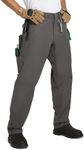 SKPRO Men's Work Pants Stretch Flex, Casual Pants Relaxed Fit, Water Resistant Carpenter Pants Heavy Duty (Dark Grey, 32W × 32L)