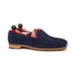 Costoso Italiano Navy Blue Braided Hand Woven Suede Casual Slip On Shoes for Men (12.5)