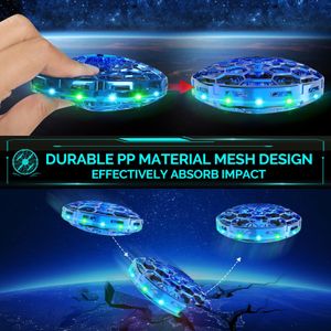 Kids Mini UFO Drone with LED Lights – Hand Operated Flying Toy