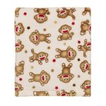 Baby Starters Super Soft Sock Monkey Printed Ivory Blanket, Stars