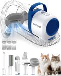 oneisall 6 in 1 Cat Grooming Vacuum & Cat Grooming Kit,50dB Low Noise Cat Grooming Vacuum with Electric Clippers,Cat Vacuum Brush for Shedding Grooming with 1.5L Dust Cup, White