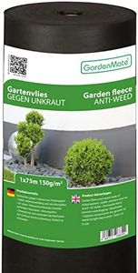 GardenMate 1m x 75m Roll non-woven weed control fabric - UV stabilised black 150gsm landscape ground cover membrane