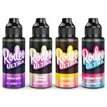 Rodeo Ultra Vape Liquid 4 x 100ml Purple Rain + Pineapple + Guava Gala + Pomberry Breeze Vape Juice E Liquid 70/30 Ecig Juice Cigarette Liquid Sub Ohm Flavoured E Juice E-Liquid Nicotine Free Vape