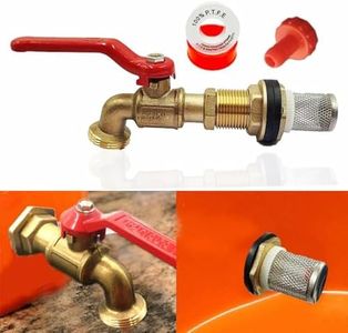 Rain Barrel Spigot kit, Brass Outdoor Faucets, Water Spigot-Include Filter,Bulkhead Fitting and Washers-for Rain Water Barrel, Water Tanks,Tubs,Pools etc