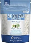 Sitz Bath Soak Epsom Salt With Niaouli, Geranium, Lavender, Frankincense, & Juniper Essential Oils & Vitamin C Crystals All Natural Sitz Soak No Dyes, No Perfumes, No Fillers 32 Ounces