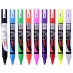uni-ball Chalk Marker Bullet Tip – Red, Yellow, Blue, Pink, Green, Orange, Purple, White, Black 9 Pens