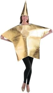 Fun Express Gold Star Costume for Adults Women - Premium 2-Piece Christmas Costume Set for Pageants, Nativity Scenes & Holiday Parties | One Size Fits Most | Shimmering Polyester Material