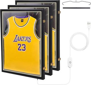 Nice C LED Jersey Frame Display Case, Light Up Shadow Box (3 Pack)