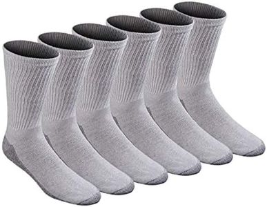 Dickies Men's All-Purpose Work Stain Resister Crew Socks (6/12 Pairs), Grey (6 Pairs), Shoe Size: 12-15