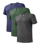 DAVID ARCHY Men's Undershirts 3 Pack Soft Comfy Bamboo Rayon Undershirts Breathable Tees Crewneck Underwear Shirts