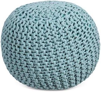BIRDROCK HOME Round Pouf Ottoman | Cotton Braided Foot Stool Round Ottoman | Bedroom and Living Room Poof | Sage Green Boho Ottoman | Pouf Ottoman Foot Rest