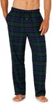 Amazon Essentials Men's Flannel Pajama Pant, Black Watch Plaid, Medium