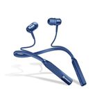 NITRAMAX Bluetooth Neckband Earphones, Blue, 20 Hour Playtime, Superior Bass, Bluetooth 5.4, Noise Reduction