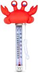 Pool Crab Floating Pool Thermometer with String, Large Size, Easy to Read, Crab Animal Shape Water Temperature Thermometer For Outdoor & Indoor Swimming Pool, Hot Tub, Spa, Aquarium & Fish Pond