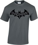 Dadman - Super Dadman Bat Hero Funny Premium Men's T-Shirt (X-Large Charcoal)