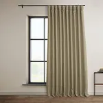 HPD Half Price Drapes Faux Linen Textured Room Darkening Curtains for Bedroom 108 Inches Long (1 Panel), 100W X 108L Extra Wide Curtains for Living Room Home Decor, Nomad Tan